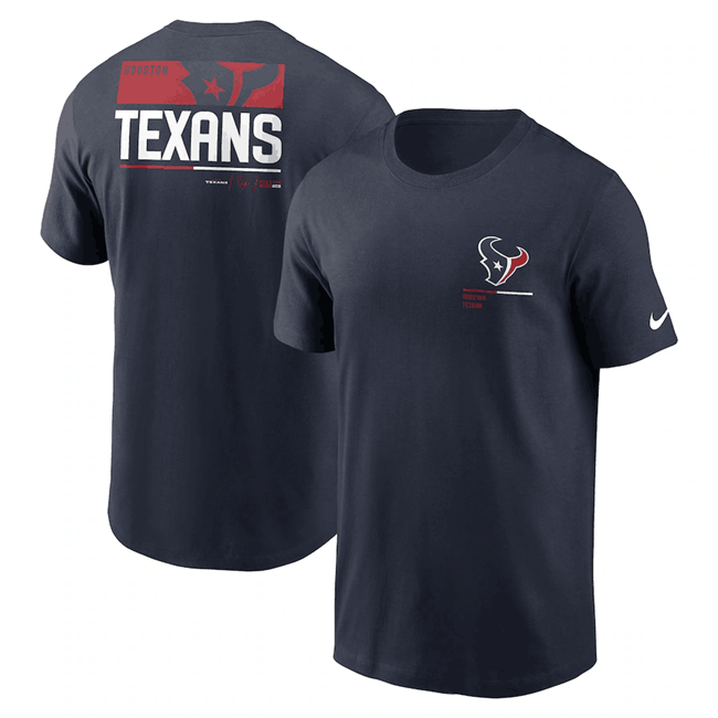 Men's Houston Texans Navy Team Incline T-Shirt